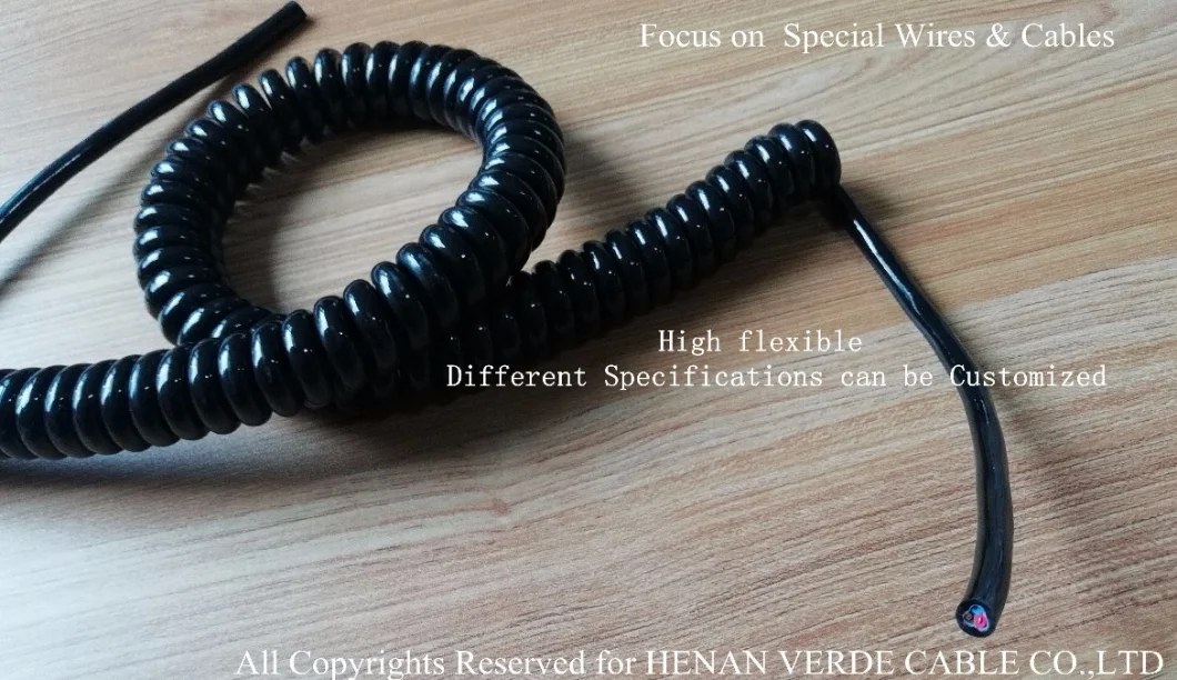 Factory Direct Sales Coil Cables PUR Silicone Spiral Coiled Power Spring Robot Cable