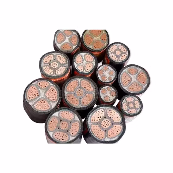 Três núcleos tipo N2xseyby/ Na2xseyby fios de cobre blindados e cabo de alimentação XLPE com bainha de PVC