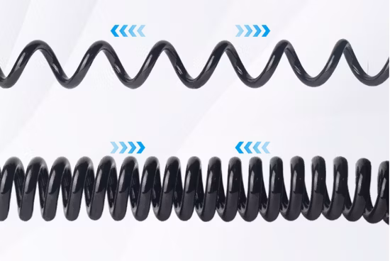 Cabo retrátil espiral flexível Multicore dos cabos da bobina encaracolado do revestimento de PUR cabo distribuidor de corrente enrolado