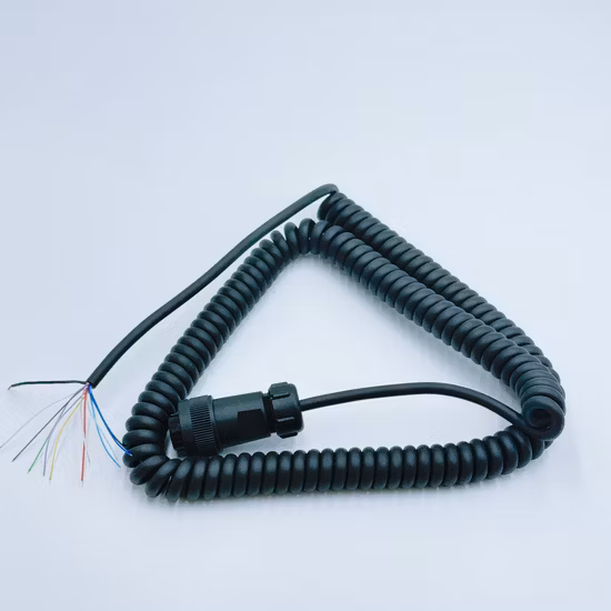Cabos de bobina de vendas diretas da fábrica PUR Silicone Espiral Cabo Robô de Mola Elétrica
